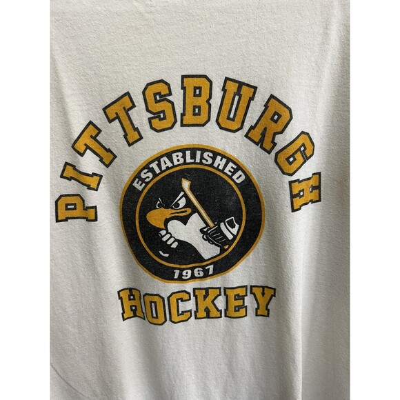 Vintage Pittsburgh Hockey Mens T Shirt Size Large - Picture 2 of 8